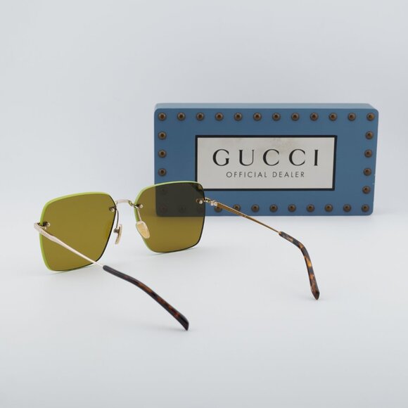 Gucci GG1955SA 004 Square Sunglasses - Gold/Green/Brown main image 5